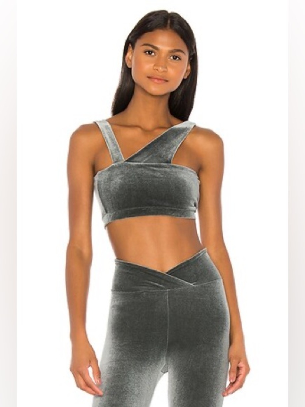 Year of Ours The Two Step Bra in Sage Velvet